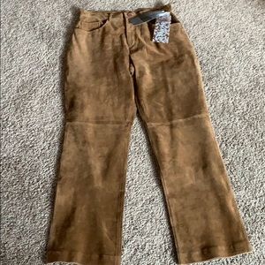 Brown suede jean style pants